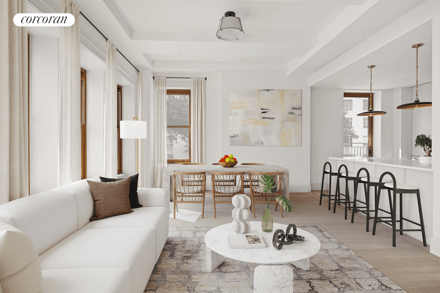 Enjoy classic sophistication and bright southern light in Residence 402 at The Wellington a refined 2 bedroom, 2 bath half floor home in a boutique landmark building on Madison Avenue.