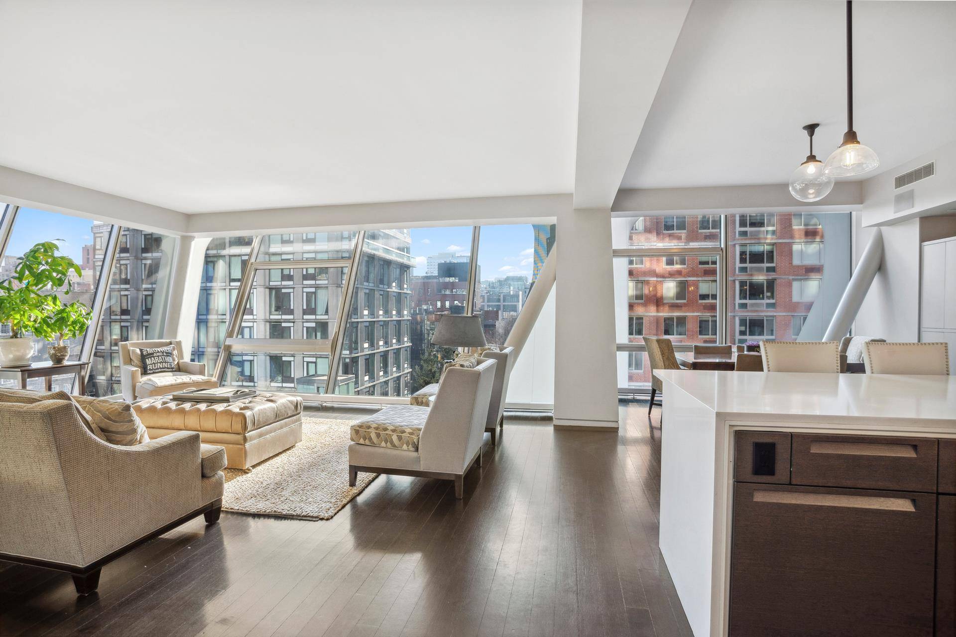 Experience luxury living in this exceptional 2300 SF three bedroom, three bathroom condominium, gracefully positioned over the High Line and offering sweeping panoramic city views in a full service doorman ...