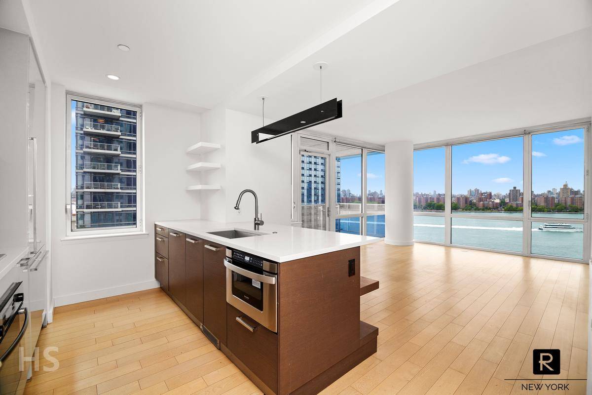 Gorgeous two bedroom condo with breathtaking water views at the Edge, the most sought after luxury condominium in Williamsburg.