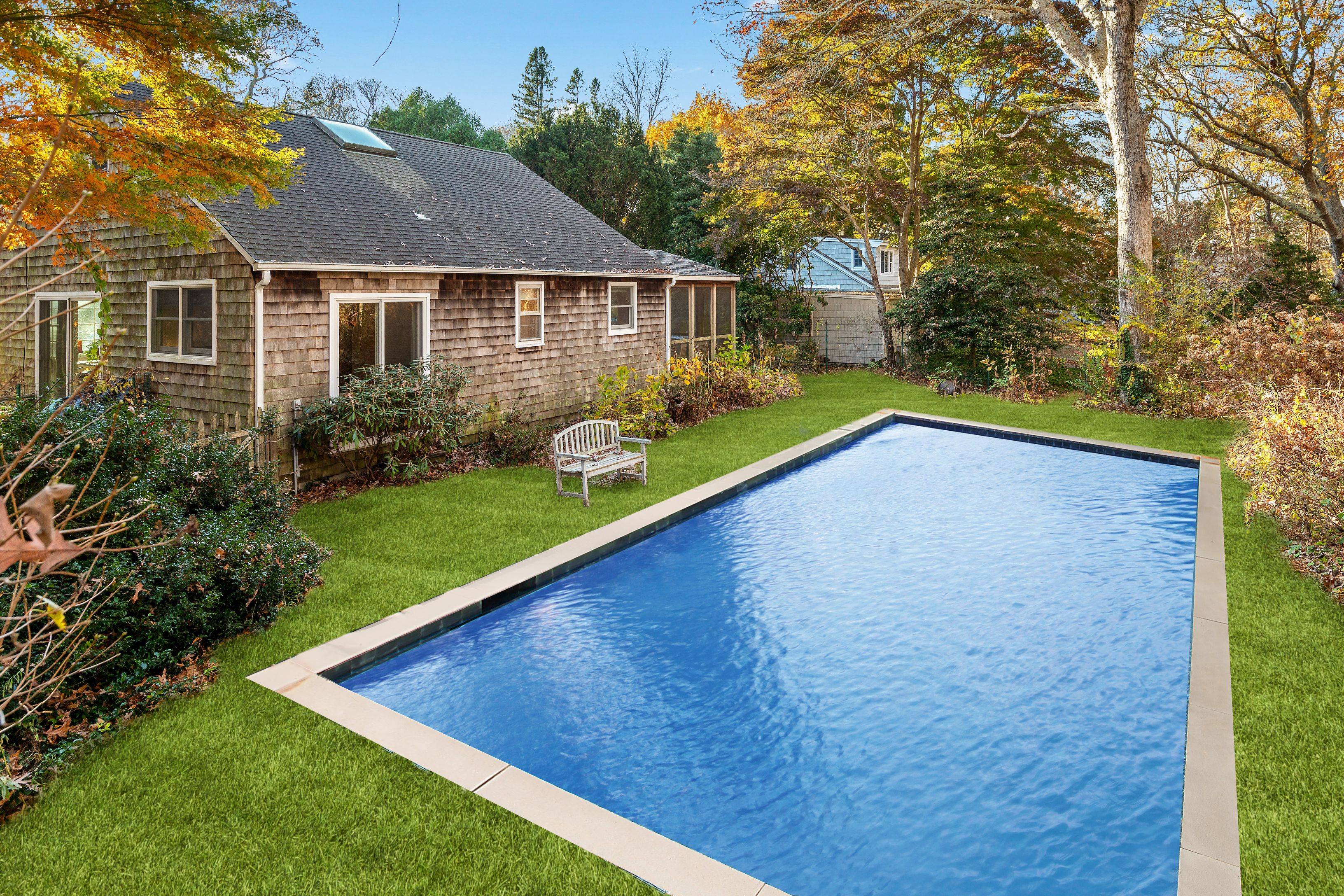 Conveniently located between the villages of Sag Harbor and Southampton, it is also located close to beaches with access to the bay at the end of its street.
