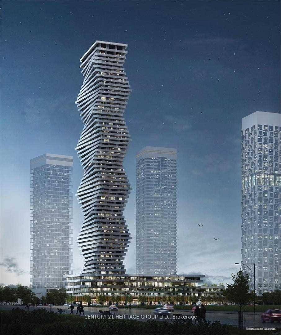 Brand new 2 1, 2 bath, unit in the M City 2 Complex in the heart of Mississauga, beautiful view, Open concept Kitchen and combined Living and Dining.
