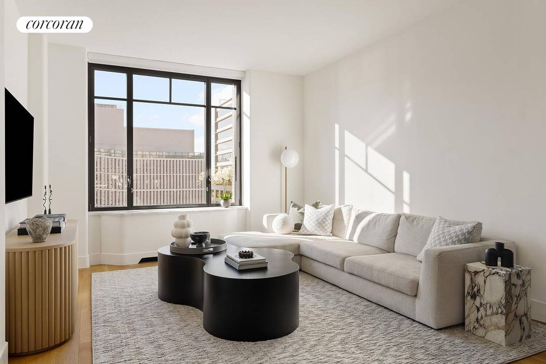 Residence 9A at Greenwich West is a beautifully proportioned two bedroom, two bathroom condominium with open western exposures overlooking Greenwich Street.