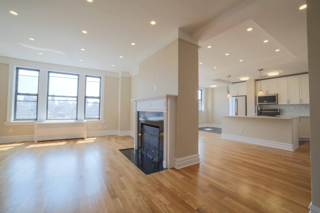 Stunning, Unique corner triple exposure three bedroom three bathroom with deco fireplace, open city views for miles from every room and stunning finishes.