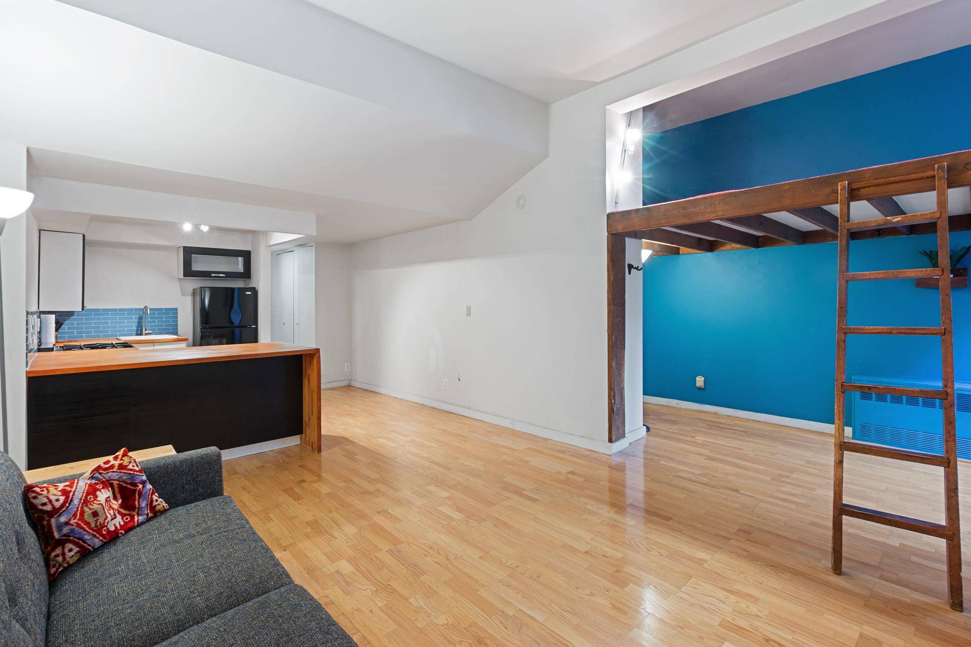 Welcome Home to this comfortably sized loft with amazing private terrace, huge loft space, and ideal combination of a living and home office experience.