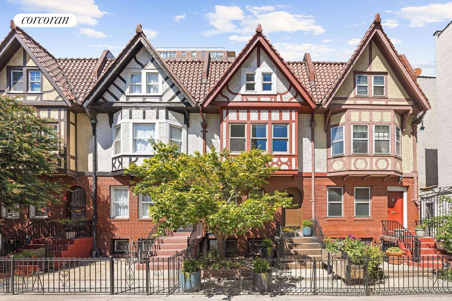 Nestled on a storybook block in Prospect Lefferts Gardens, this meticulously renovated Tudor townhouse blends historic charm with modern sophistication.