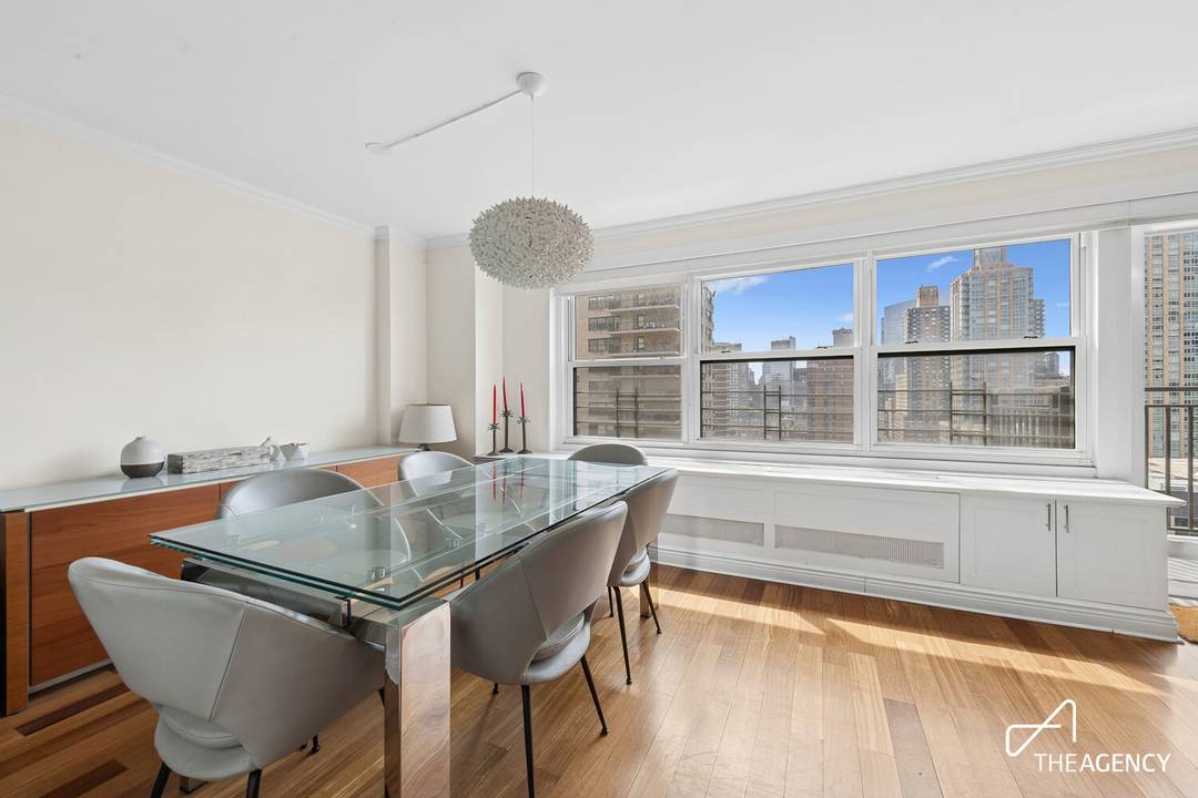 Welcome to a refined, light filled residence high above the city in the coveted Lincoln Towers enclave at 150 West End Avenue.