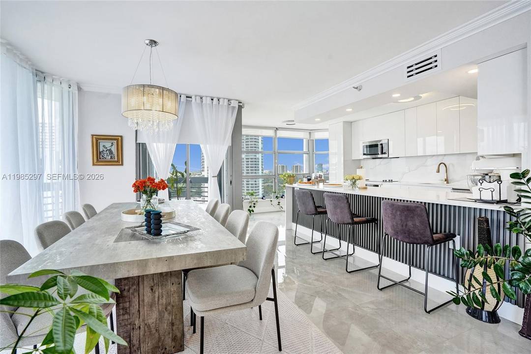 Exquisitely renovated 2 bedroom, 2 bathroom corner residence in a meticulously maintained building, perched on the 18th floor with breathtaking Intracoastal views.