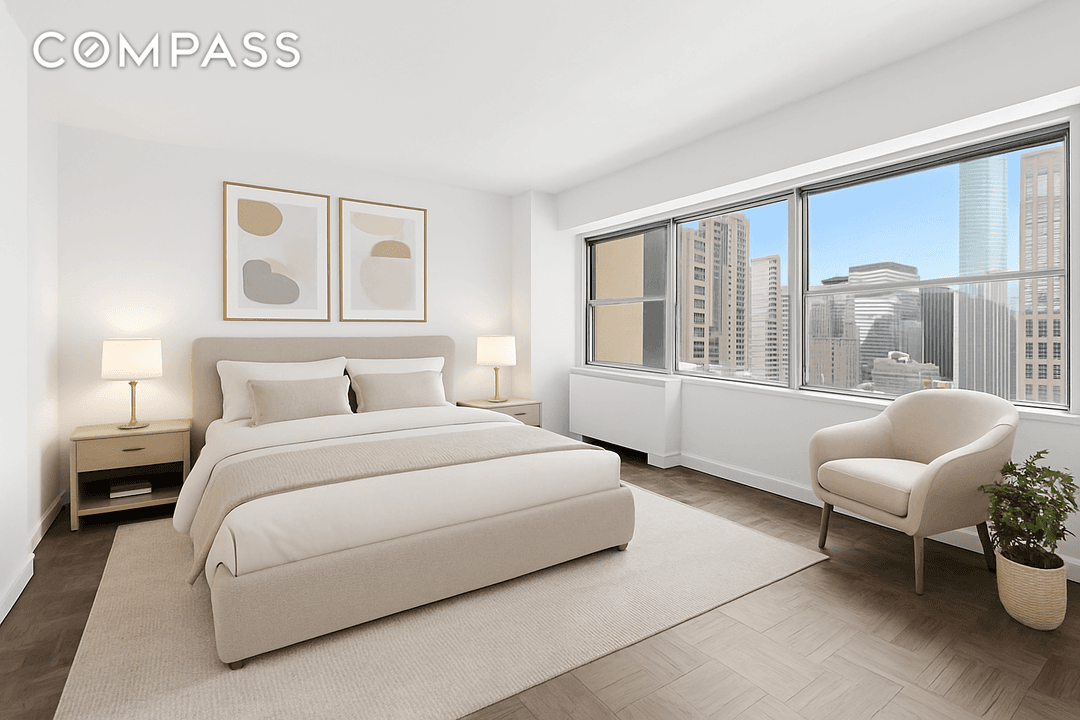 Step into this oversized, sun drenched loft like studio larger than many one bedrooms !