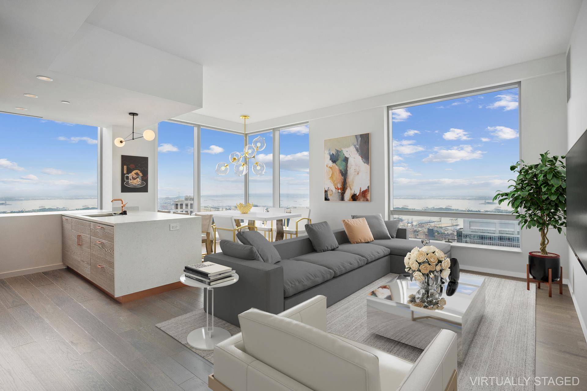 ABOVE IT ALL, LUXURY 2 BED 2 BATH IN THE SKYResidence 67H sits on a pristine corner spanning over 1, 189 sqft, with sweeping skyline and harbor views.