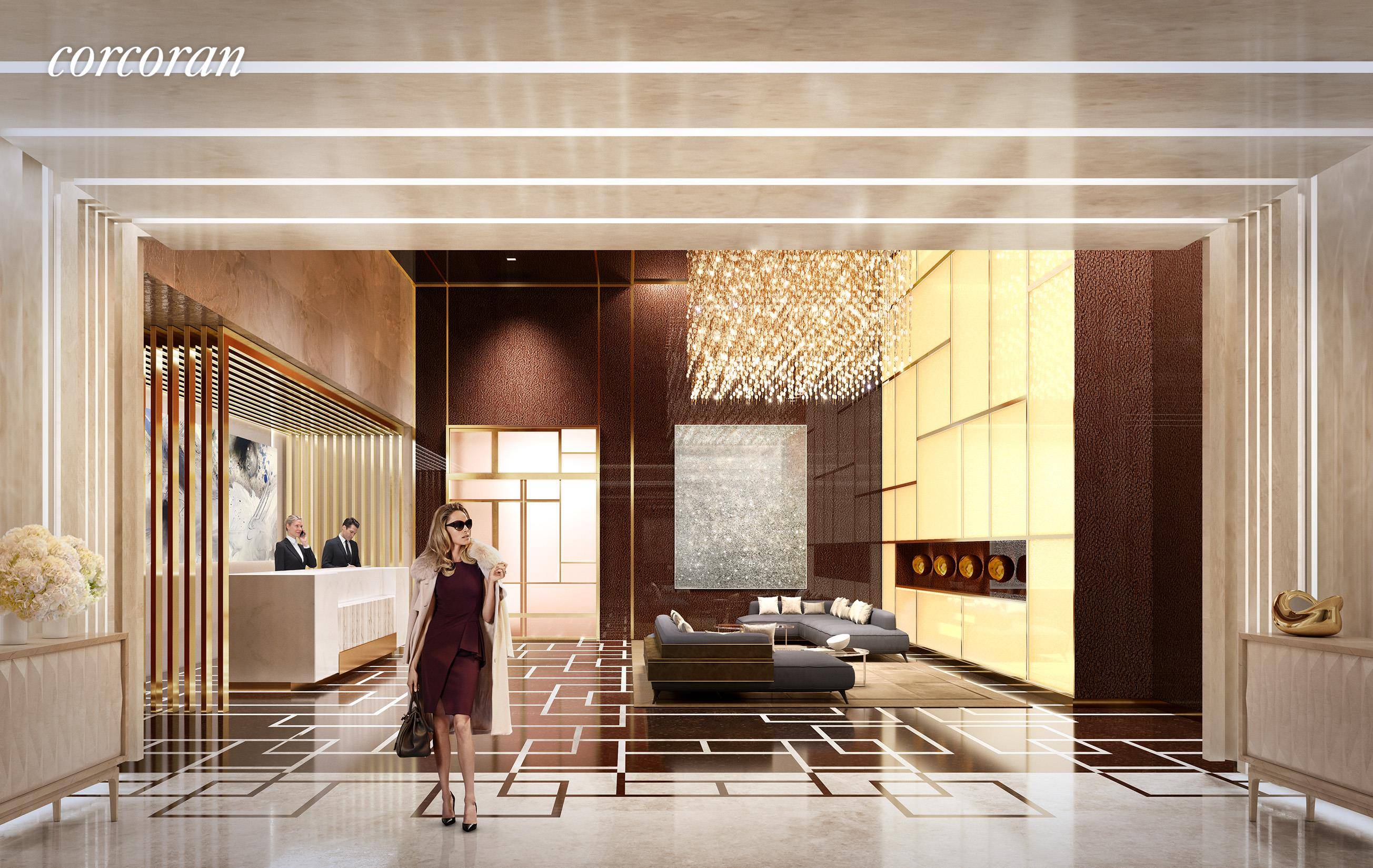 Reside over 900' above New York City in this half floor residence at Central Park Tower.