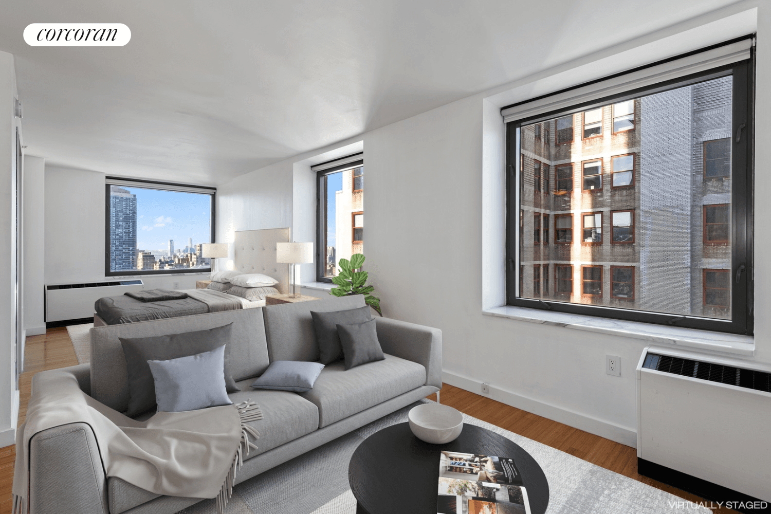 This grand studio in vibrant Midtown South is not to be missed !