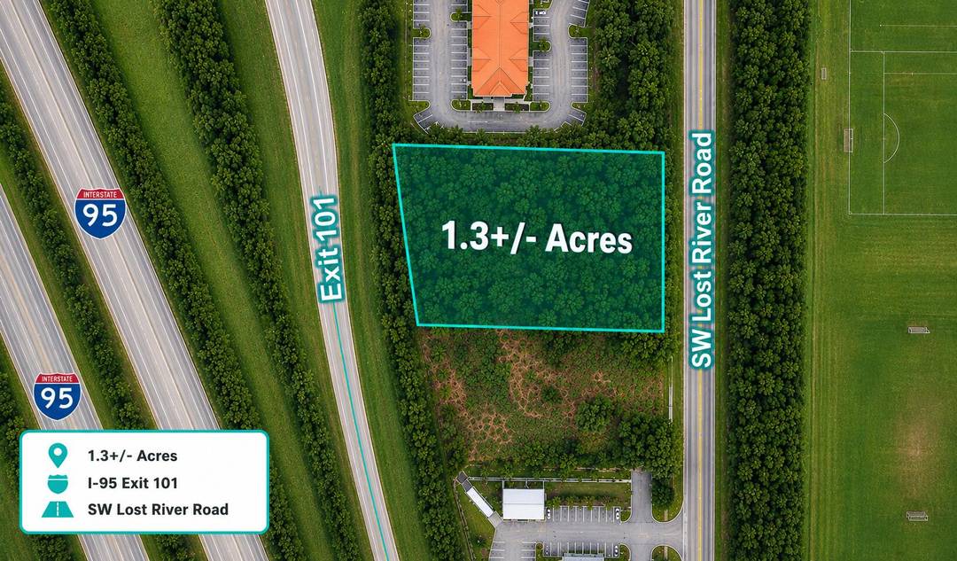 1. 3 acres of prime commercial land positioned at the intersection of Lost River Road and Kanner Highway, directly at the I 95 Interchange Exit 101.