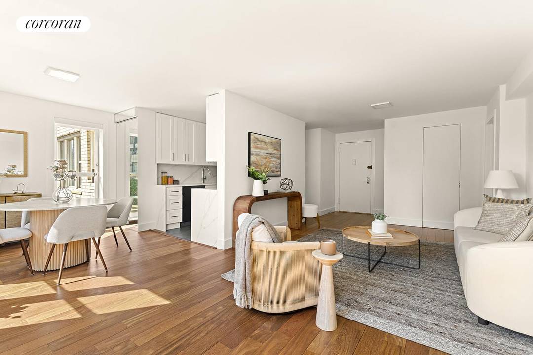 Welcome to Residence 18B at 201 East 36th Street a thoughtfully renovated two bedroom, two bathroom home offering a seamless blend of comfort, functionality, and outdoor living.