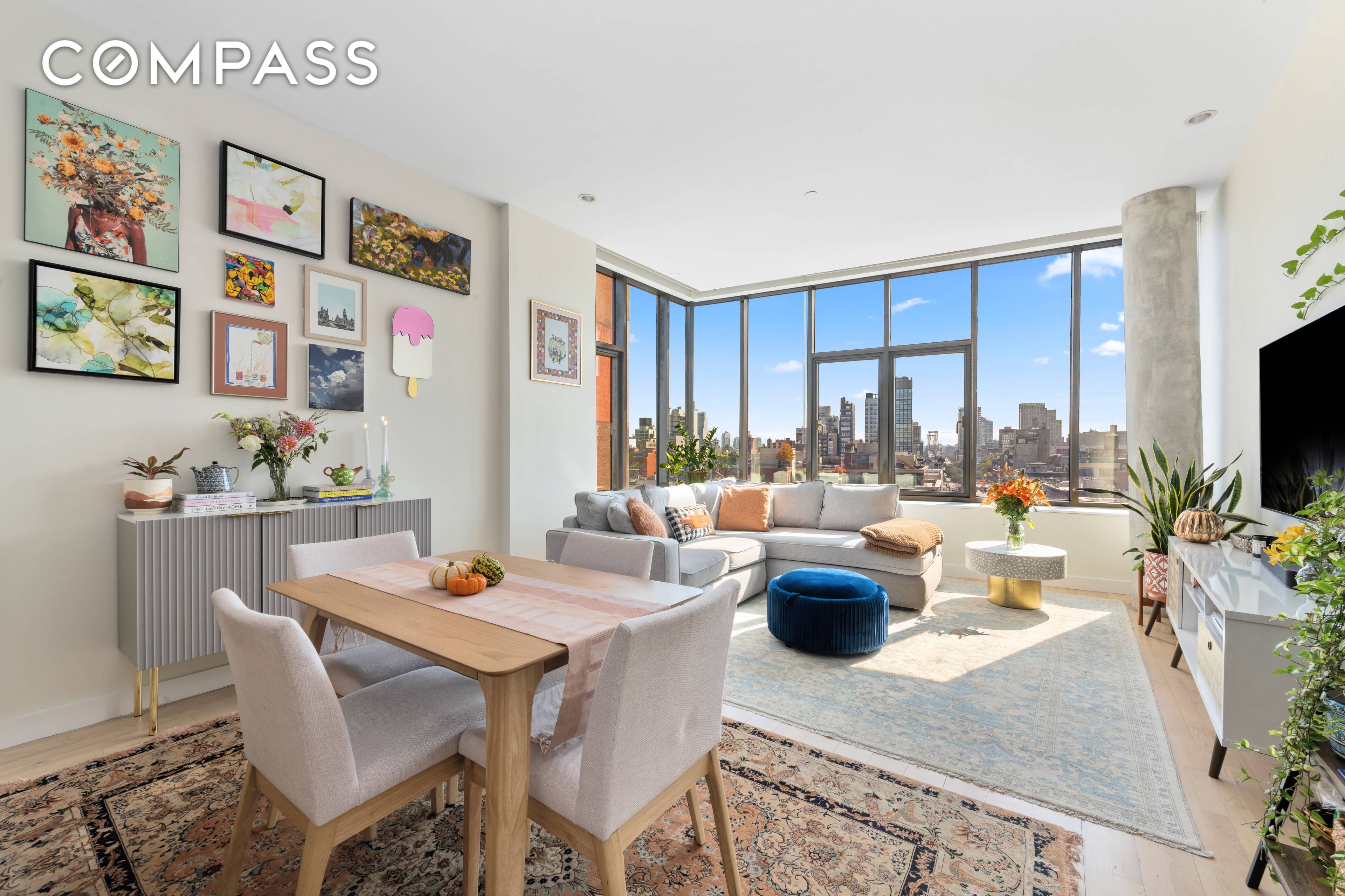 Exquisitely designed modern loft in Soho, providing uninterrupted vistas to the East, North, and West.