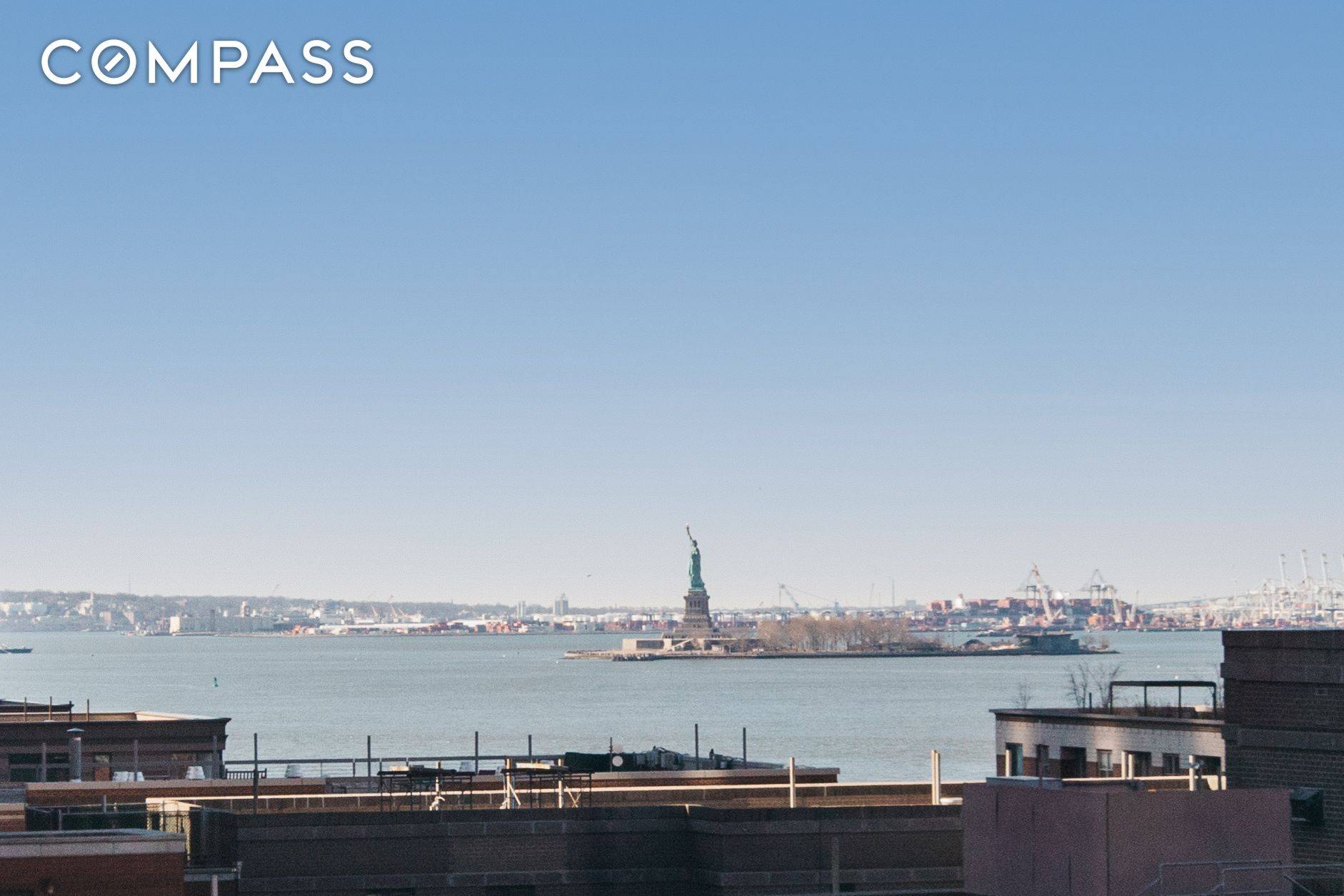 This is a large studio with breathtaking views in the most accessible building in Battery Park.