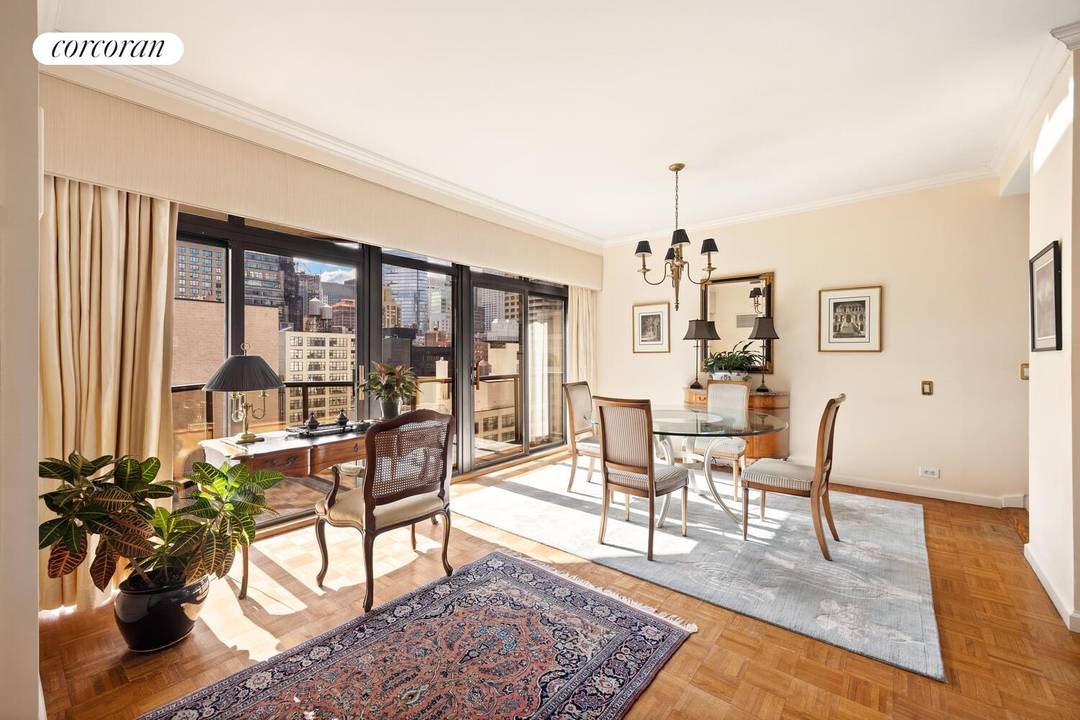 Apartment 22DE at 100 United Nations Plaza is a beautifully renovated 3 bedroom convertible 4 bed, 3.