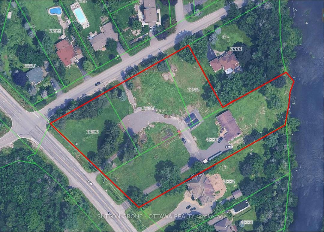 An exceptional land assembly in Manotick comprising four combined parcels totaling approximately 3.