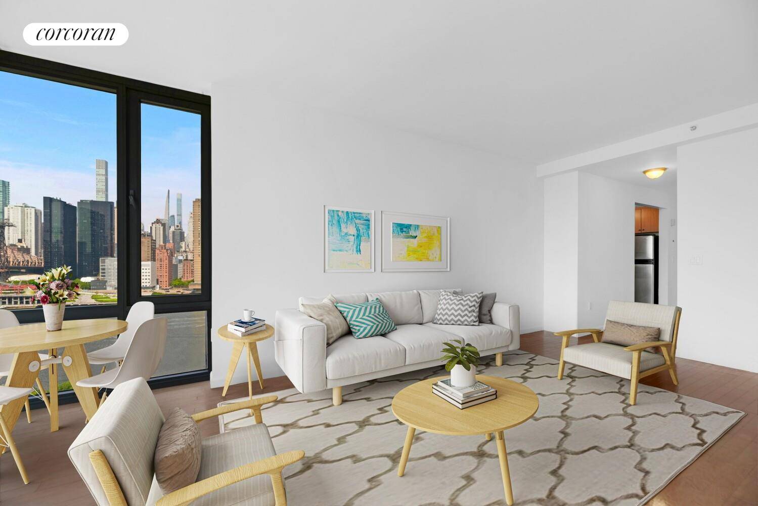 Spacious 1 Bedroom Condo with Iconic Views of Manhattan, the Ed Koch Bridge amp ; the East River Riverwalk Place Roosevelt Island Residence 16A offers 737 square feet of thoughtfully ...