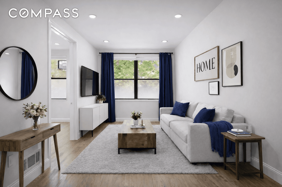 Welcome to 223 Pulaski Street, Unit 1A is a spacious newly renovated 2 bedroom flex, 1.