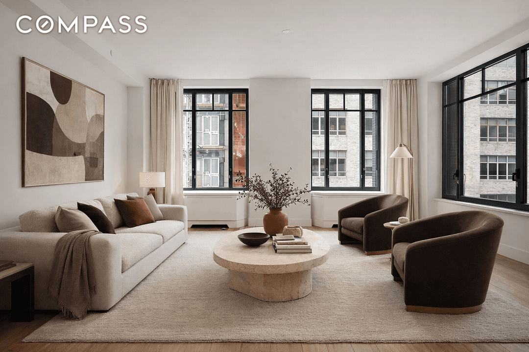 Residence 11D is a beautifully designed two bedroom, two bathroom corner home defined by its expansive great room and triple exposures to the north, west, and east, filling the space ...