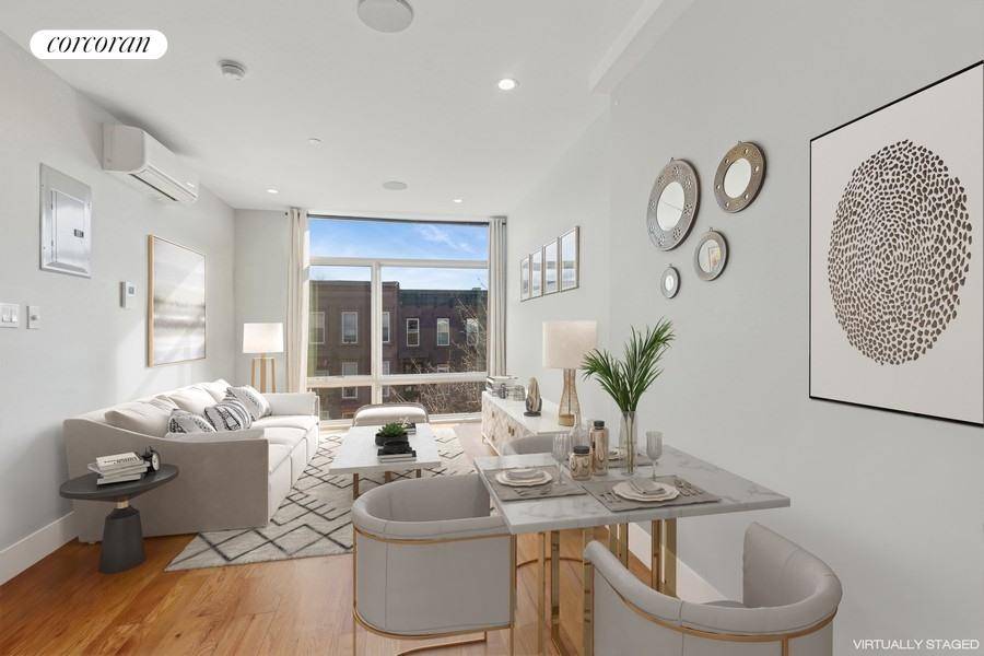 A Modern Masterpiece in Stuyvesant Heights Set on a tree lined brownstone block, 491 Monroe Street, Apt 3A is a striking duplex condo that feels more like a private home.