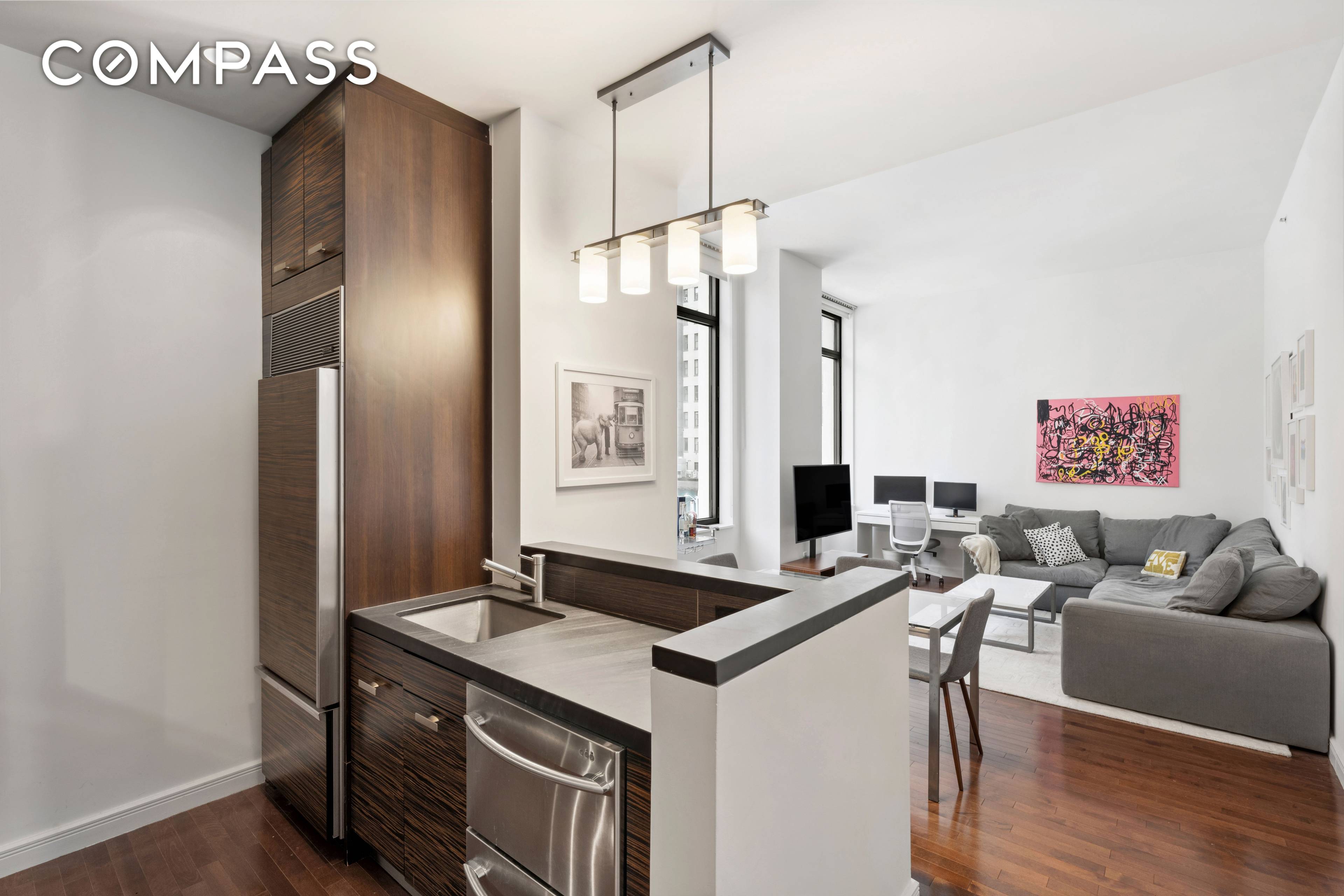 Stunning and unique, east and south facing 1 bedroom, 1 bath residence, plus storage cage in the luxurious and highly sought after Chelsea Stratus condominium.
