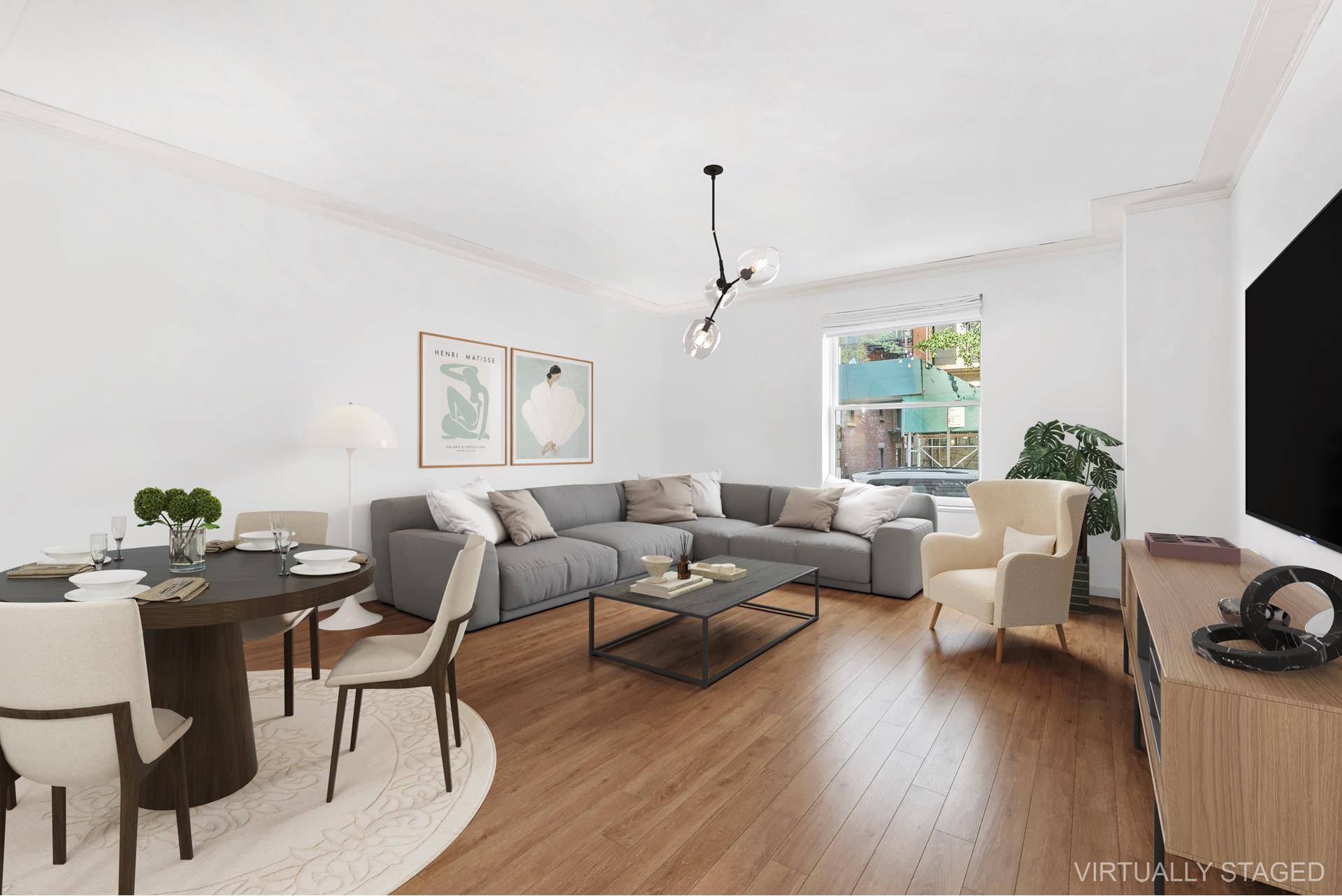 With 10' ceilings in the great room, one feels a sense of Edwardian grandeur throughout this oversized three bedroom duplex home.