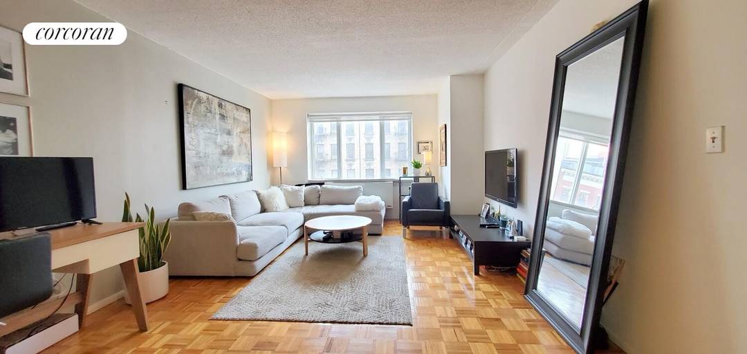 Chelsea ! This home is a large true 1 bedroom apartment situated in a 24 Hour attended lobby building with laundry, fitness center, and sundeck.