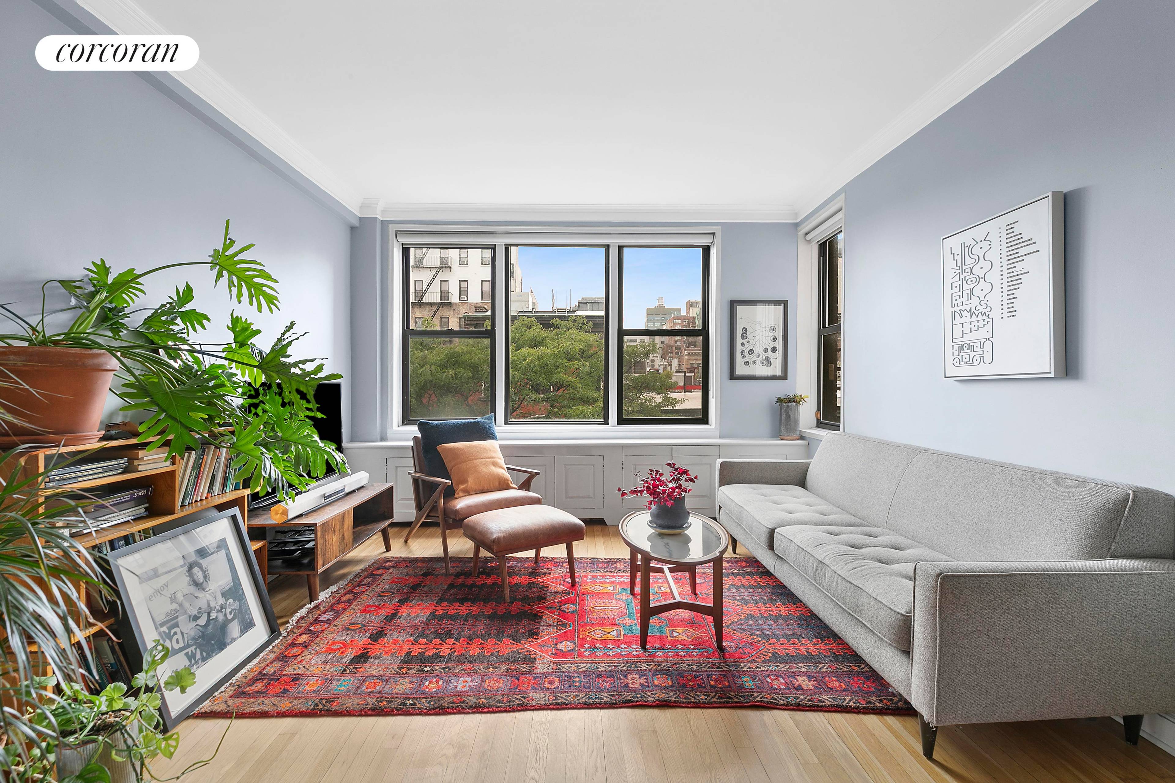 Ideally located on one of Gramercy's most picturesque tree lined brownstone blocks, this inviting 2 bedroom, 1 bath home offers charm, light, and serenity in a well maintained full service ...