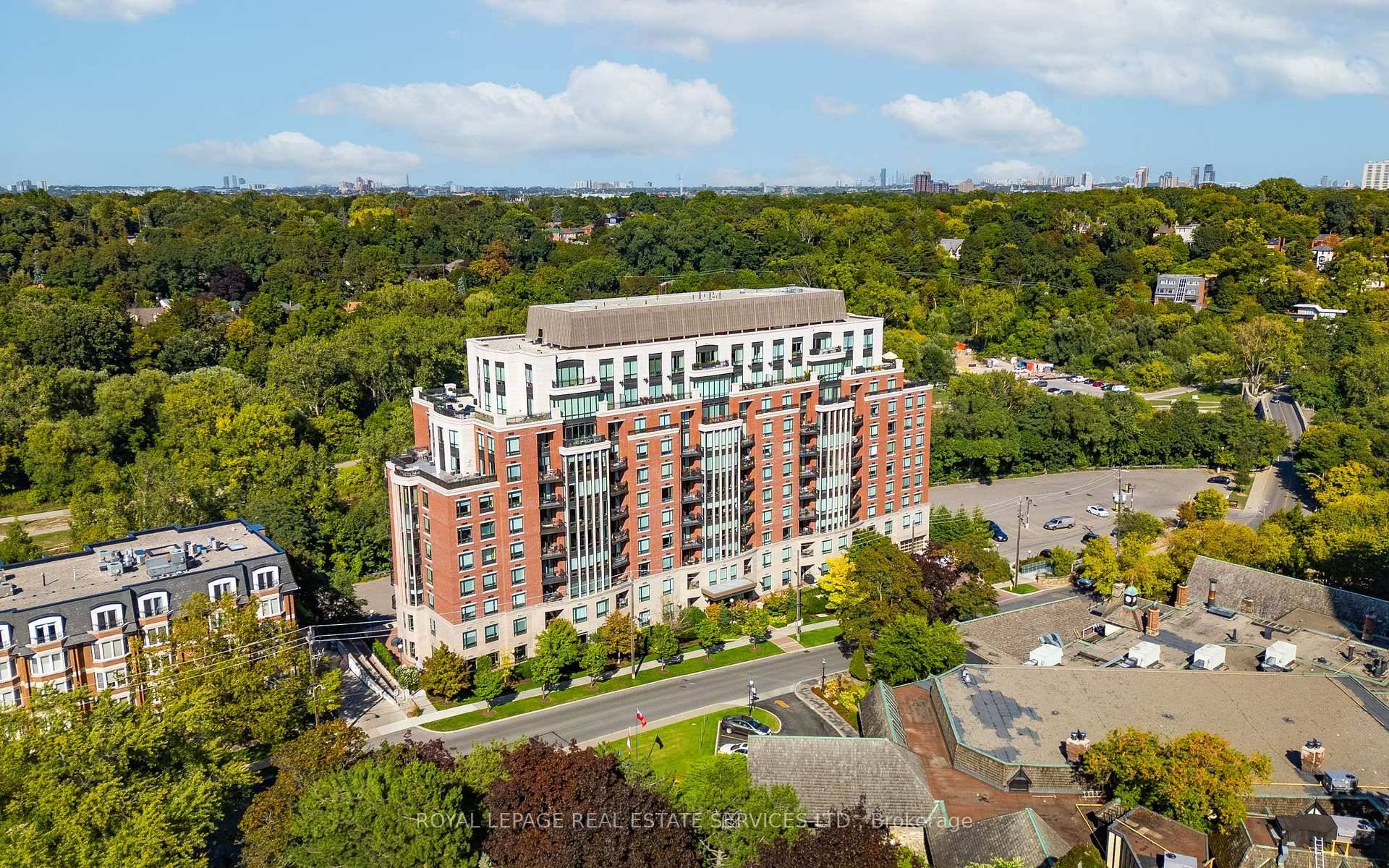 Elegant 1 bedroom, 1 bathroom suite at the prestigious Riverhouse Condominium at the Old Mill, featuring floor to ceiling windows that invite an abundance of natural light.