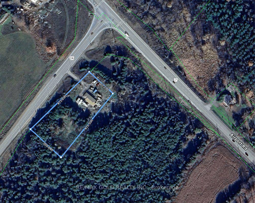 Rare Opportunity Prime 2 Acre Corner Lot with Development PotentialExceptional corner lot offering over 2 acres with 200 ft frontage on Airport Rd at Charleston Sideroad.