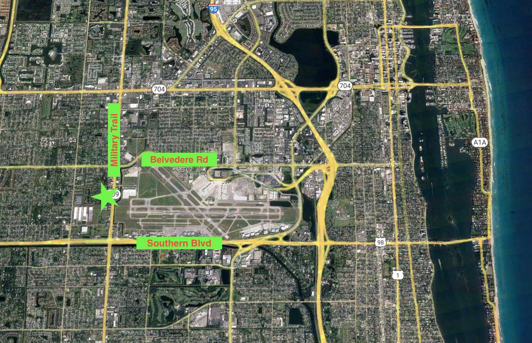 Introducing a prime commercial property for sale, strategically located adjacent to Palm Beach International Airport.