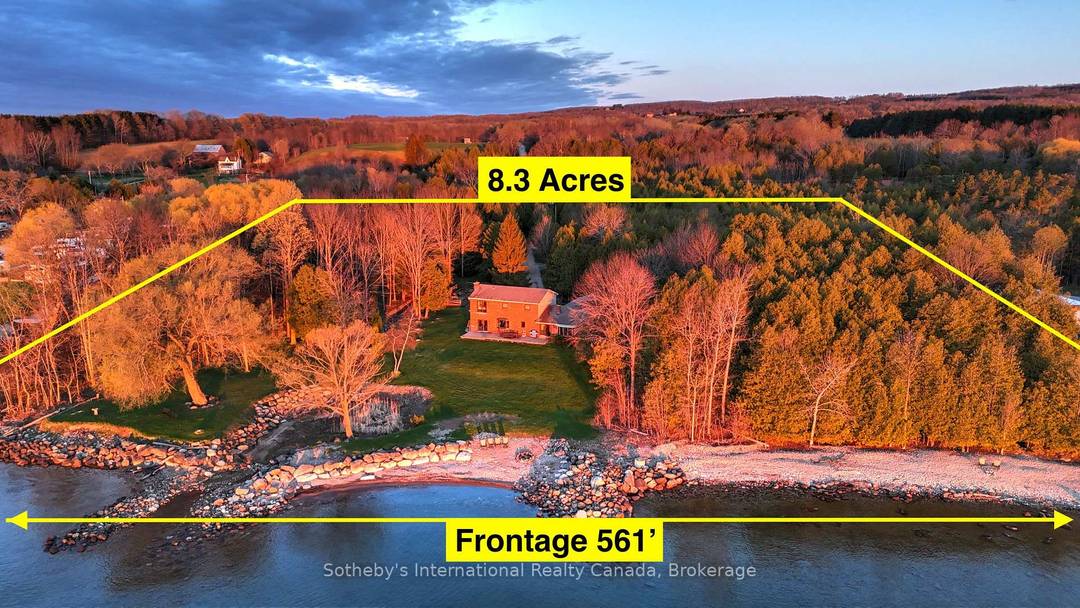 Own an extraordinary 8. 3 acre sanctuary on the Meaford coastline, boasting 561 feet of private Georgian Bay frontage and total seclusion within a mature cedar forest.