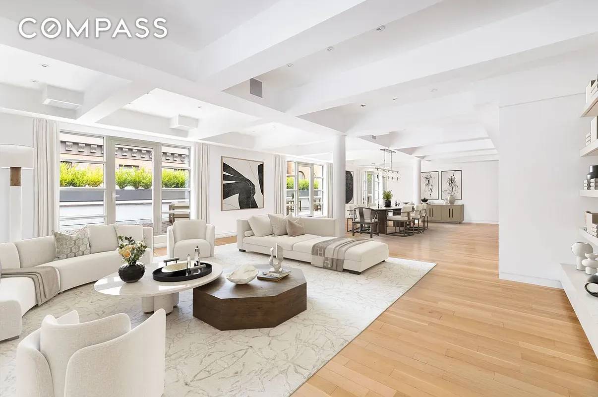 Sophisticated Tribeca Penthouse with Expansive Terrace amp ; Private Parking This 5 bedroom, 5 bathroom penthouse blends timeless elegance with modern design, offering 3, 818 SF of refined interior space ...