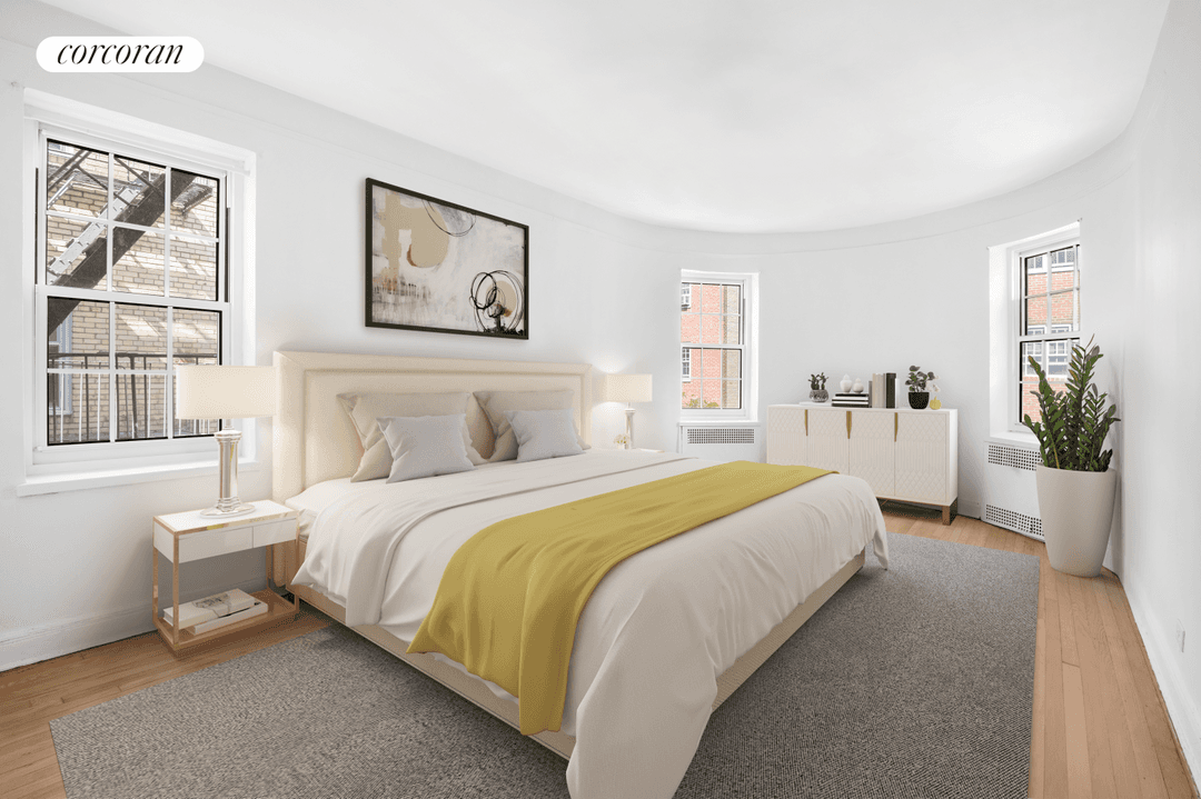 Located in the Berkeley Co op on a tree lined street in historic Jackson Heights, this sizeable high floor one bedroom overlooks a beautiful garden.