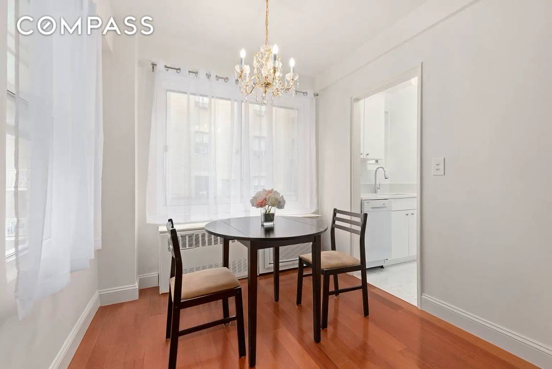 The corner unit is very private and has many windows throughout, including in the kitchen and bathroom.