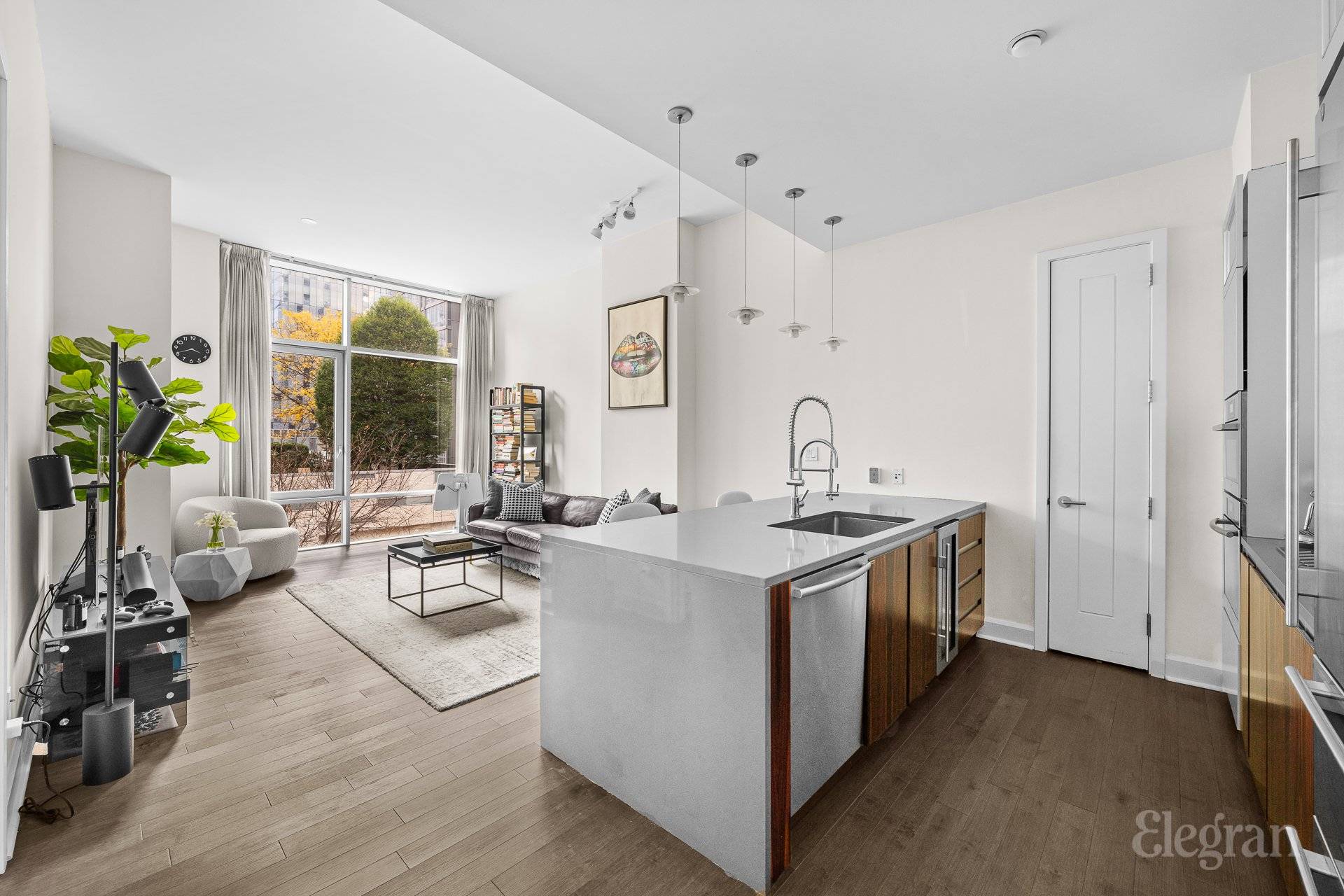 Spacious 1 bedroom, 1. 5 bath, with high ceilings is being offered for sale at the exclusive full service Adagio Condominium.