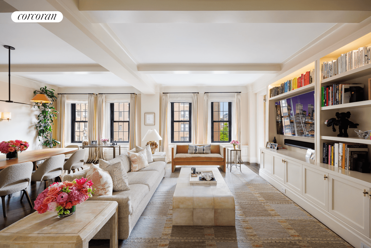 Flooded with sunlight on the 7th Floor of 33 Fifth Avenue, this stunning corner prewar Gold Coast residence has been meticulously and beautifully renovated.