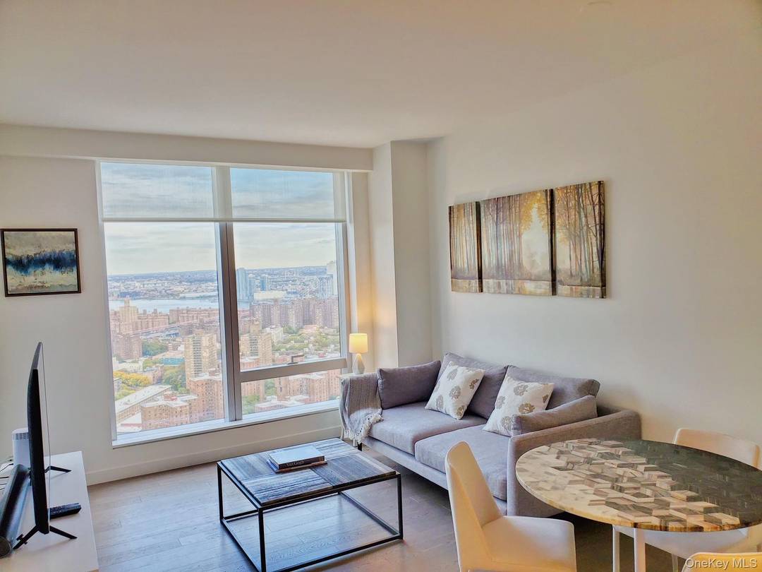 46J is a furnished one bedroom, one bathroom with an open gourmet kitchen and breakfast bar.