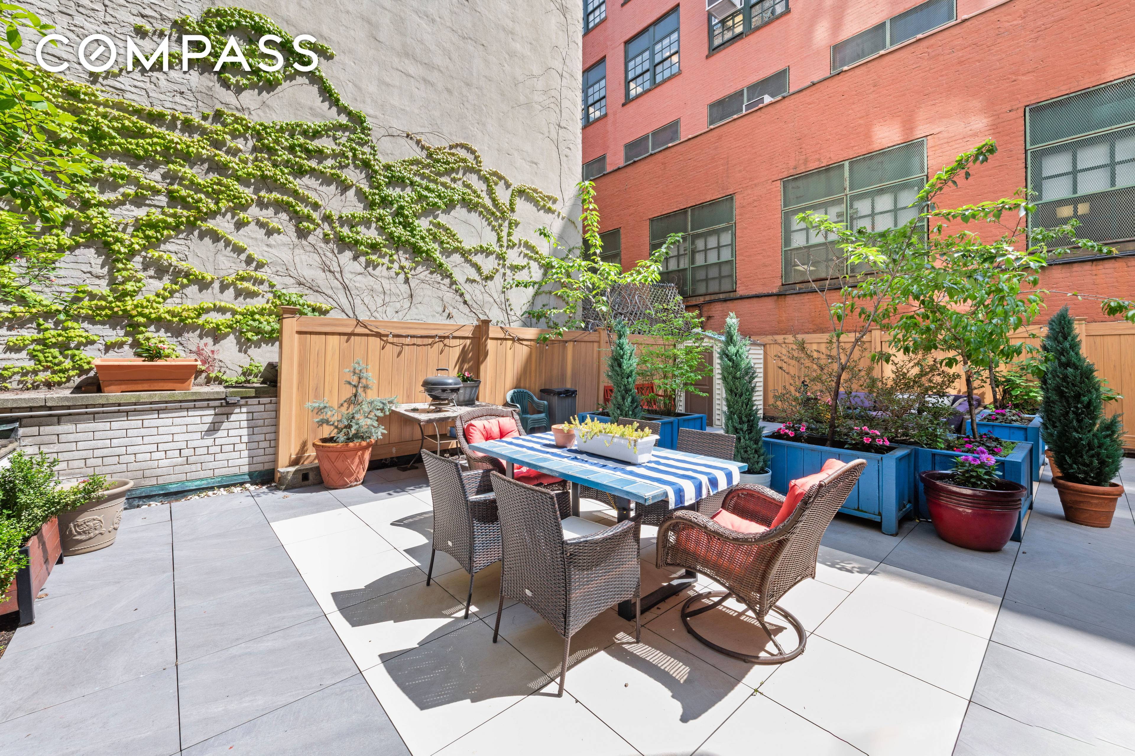 Discover the perfect blend of indoor and outdoor living in this south facing apartment, where the living room and both bedrooms offer direct access to the beautifully landscaped outdoor spaces.