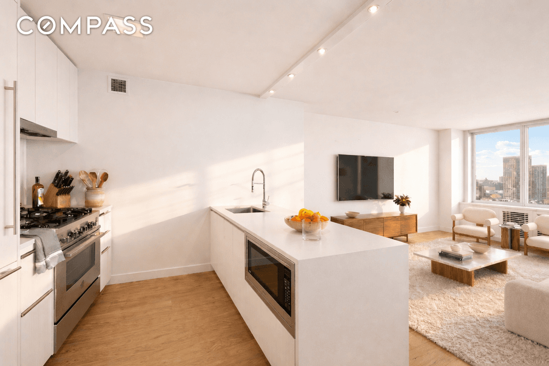 Spectacular high floor, west facing views await you in this spacious 2 bedroom, 1 bath residence at 301 West 53rd Street, perfectly located in the heart of vibrant Hell s ...