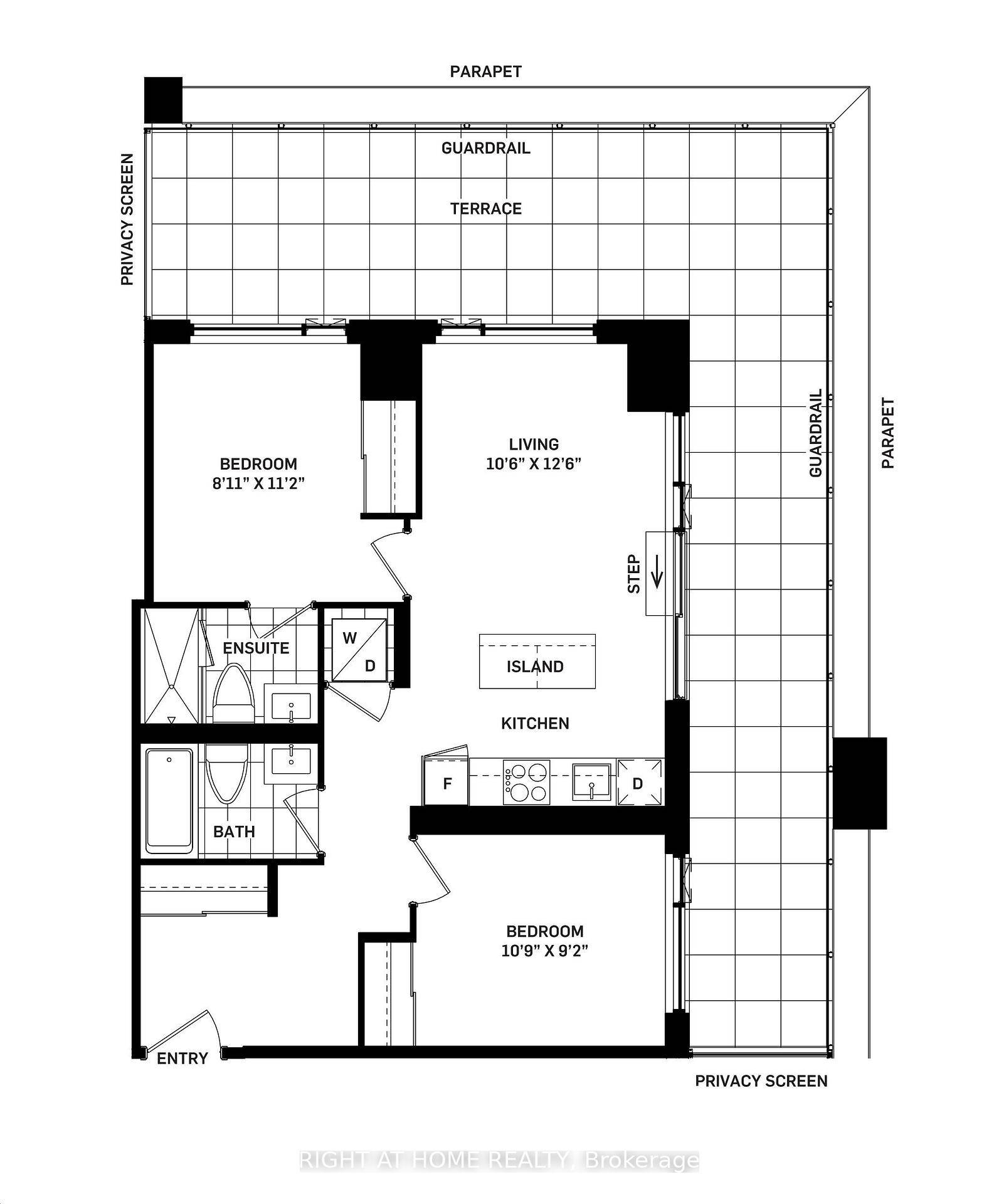 Gorgeous Bright 2 Bedroom, 2 Bathroom Corner Unit, With Unique Large Wrapping Terrace 750 Sq Ft 450 Sqft In A Boutique Condominium With Modern Appliances And Finishes.
