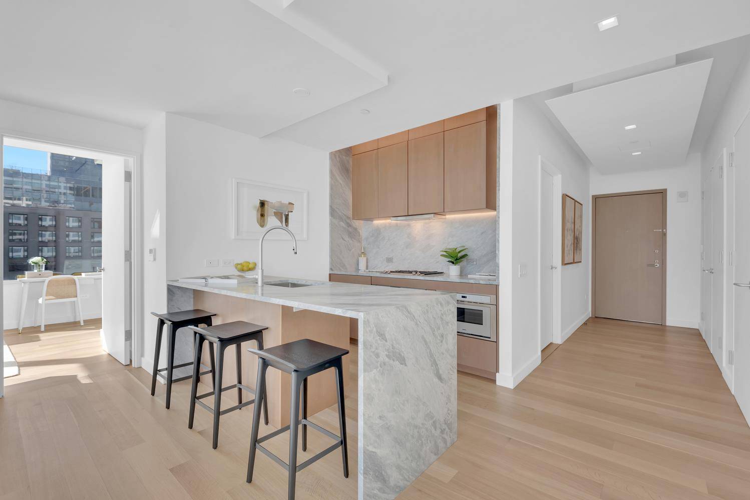 Exceptional Southeast Corner Residence with Timeless Elegance Presenting residence 3A at 611 West 56th Street.