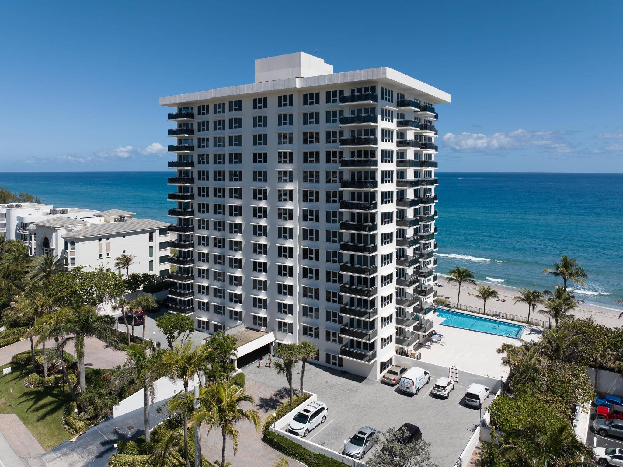Wake up to breathtaking DIRECT OCEAN VIEWS FROM EVERY ROOM in this rarely available 3 bed, 2 bath, 10th floor, SE corner unit in prestigious Ocean Reef Towers !