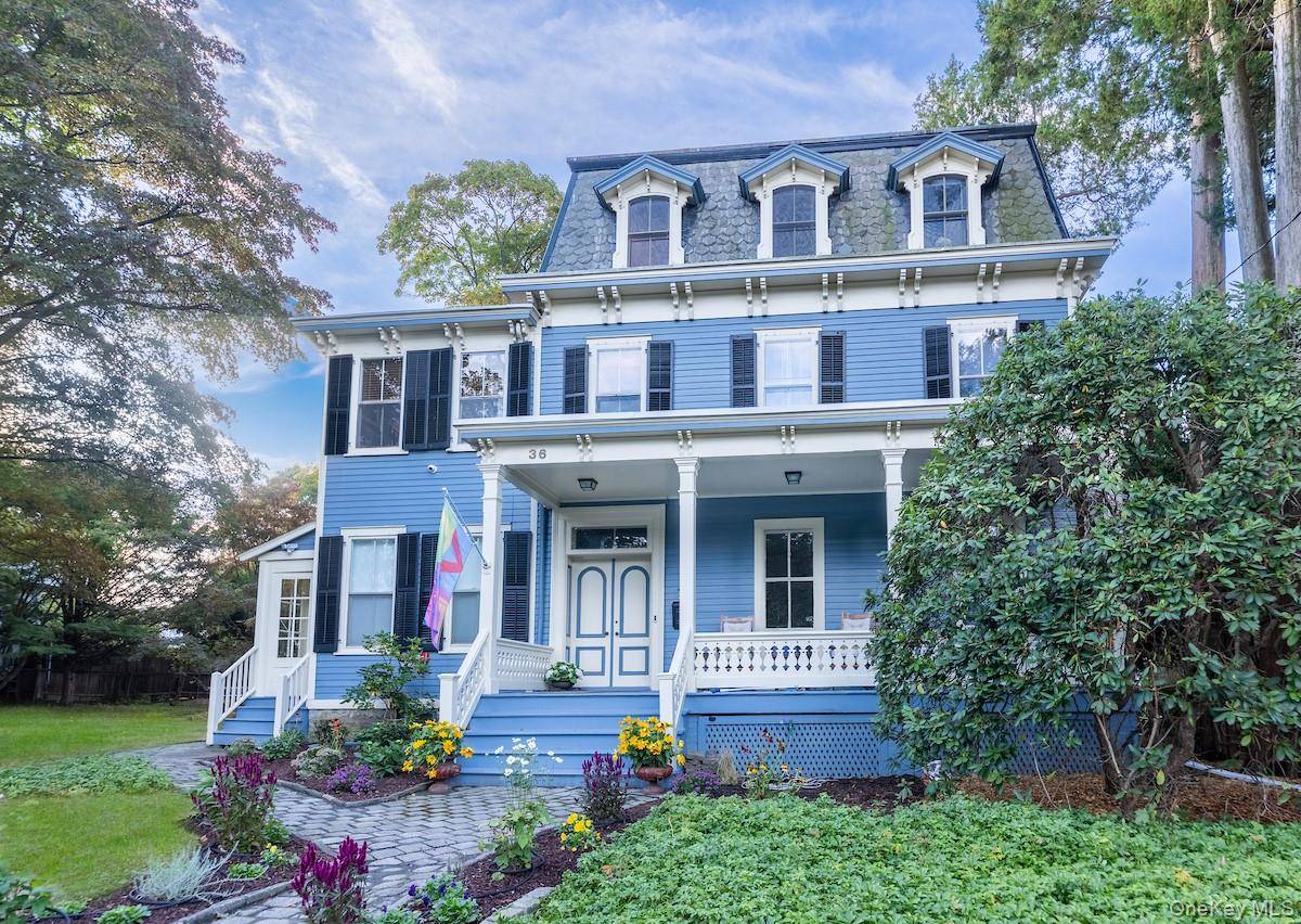 Unwind on an idyllic rocking chair front porch at this distinguished 6 BR, 3500 sf Mansard Victorian, located on Belden Avenue the only designated historic neighborhood in Dobbs Ferry.