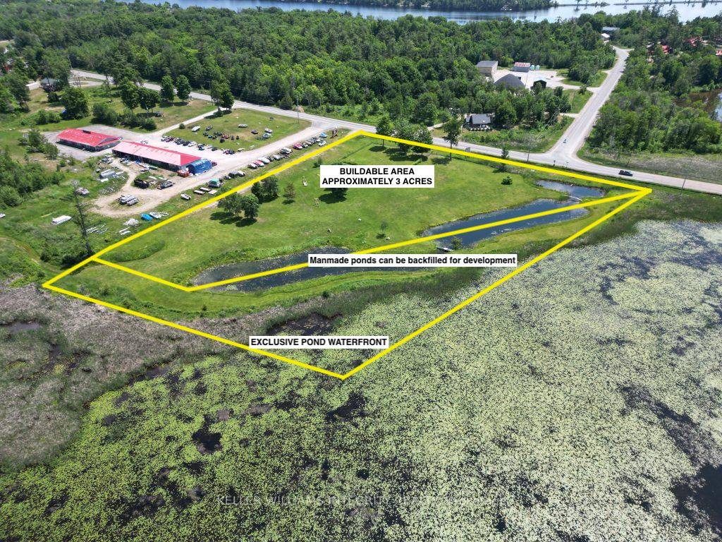 Prime commercial development land in Calabogie, Ontario, on the main highway passing the town towards the ski resort.