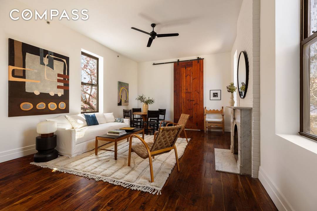 Perched on the top floor of a quintessential Fort Greene brownstone, Residence 4 is a bright two bedroom, two bathroom home offering sunny exposures in every direction, 10 ceilings, a ...