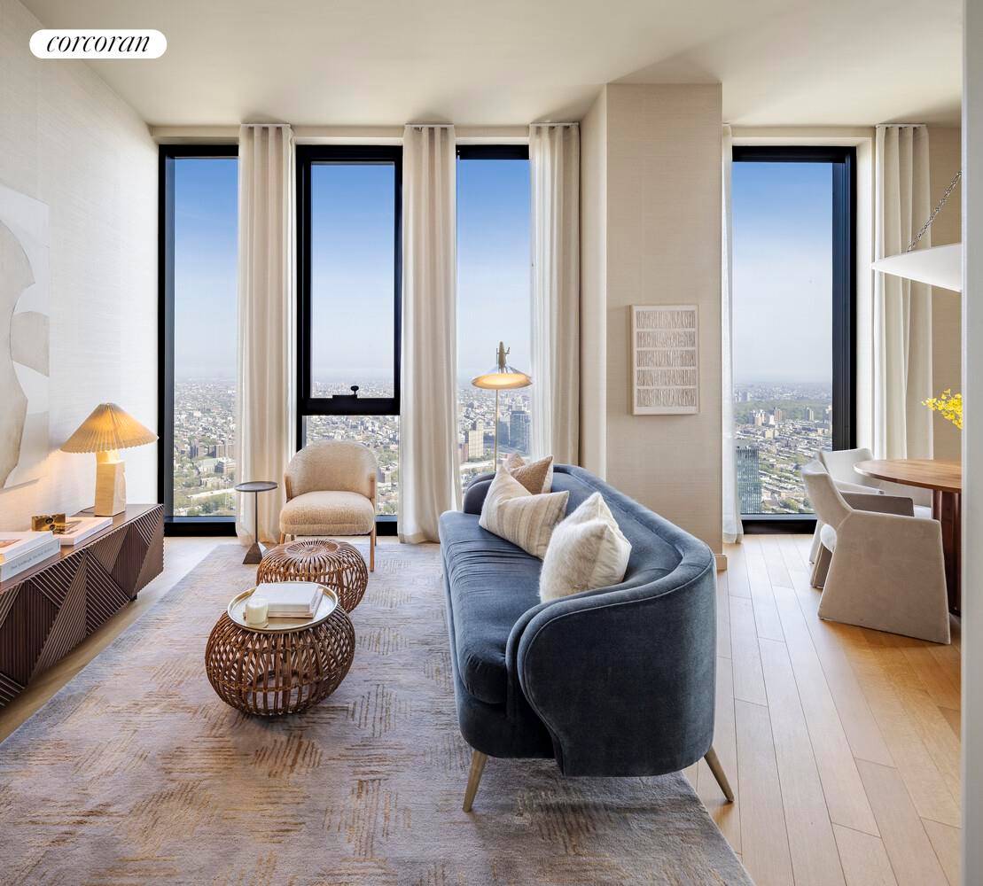 Immediate occupancy. Designed by award winning SHoP Architects, residence 68E is a generously proportioned 828 SF south facing one bedroom, one bathroom home with ceiling heights up to 11 feet.