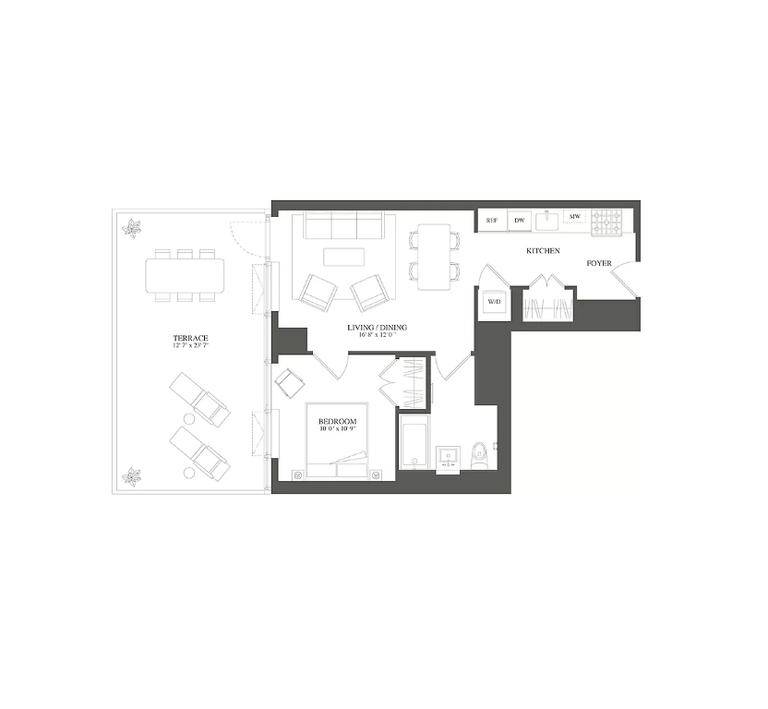 This is one of kind layout in the skyline tower that is different from all the other apartments.