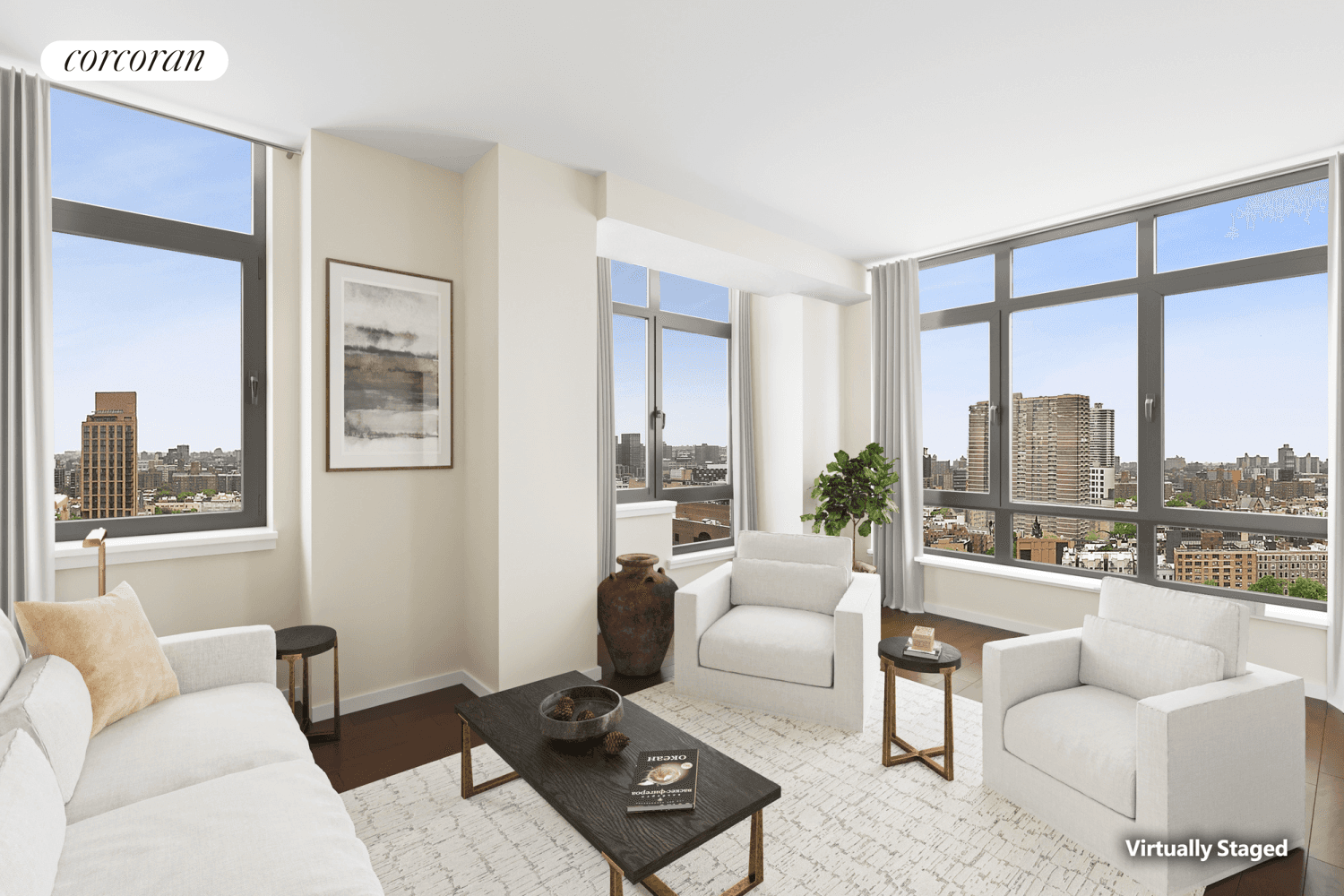 STUNNING HARLEM SANCTUARY BREATHTAKING VIEWS FROM YOUR URBAN OASIS Perched high above Harlem's vibrant tapestry, this extraordinary 3 bedroom, 2 bathroom corner residence offers a rare blend of expansive space, ...
